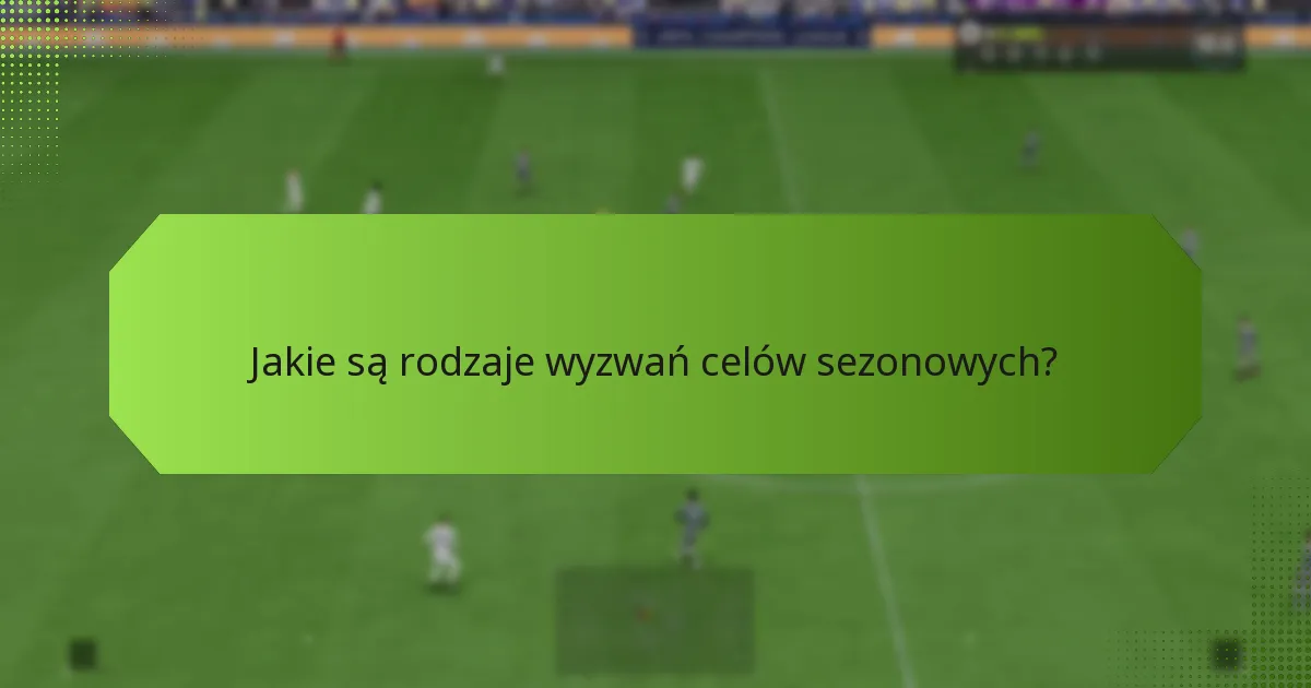 Jak różne wyzwania celów sezonowych się porównują?